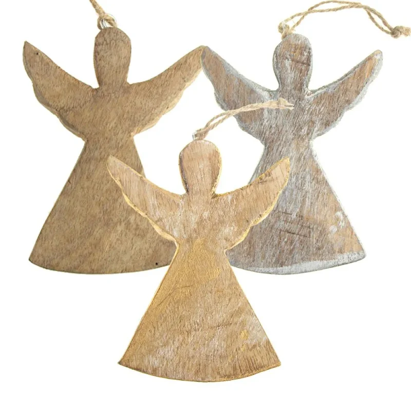 wooden angel wing christmas ornament 4 3 4 inch