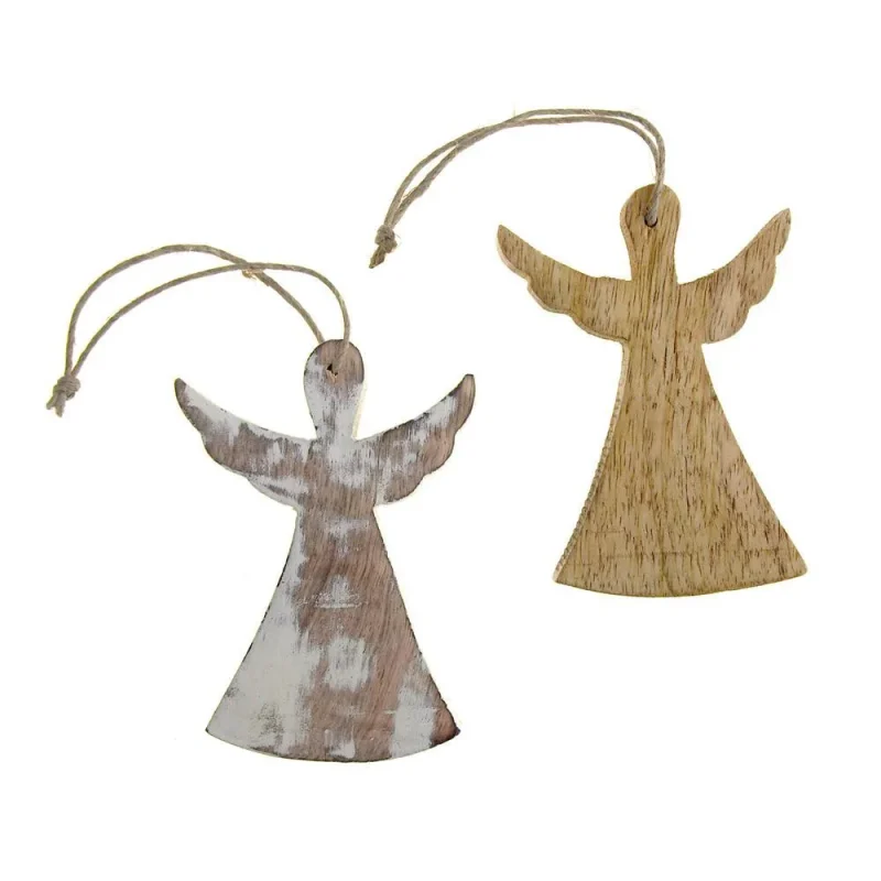 wooden angel wings hanging christmas ornament 4 inch