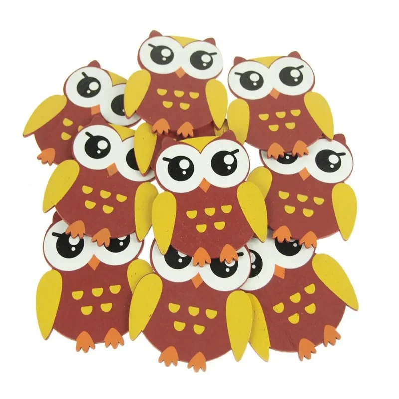 wooden animal baby favors 5 inch 10pcs brown owl