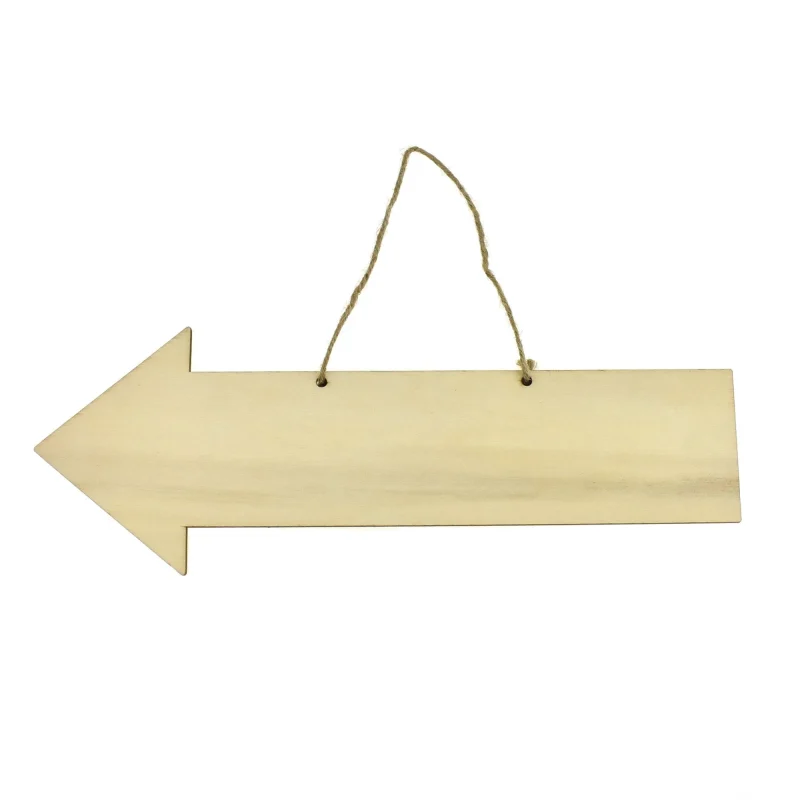 wooden arrow sign board with hanger 4 625 inch