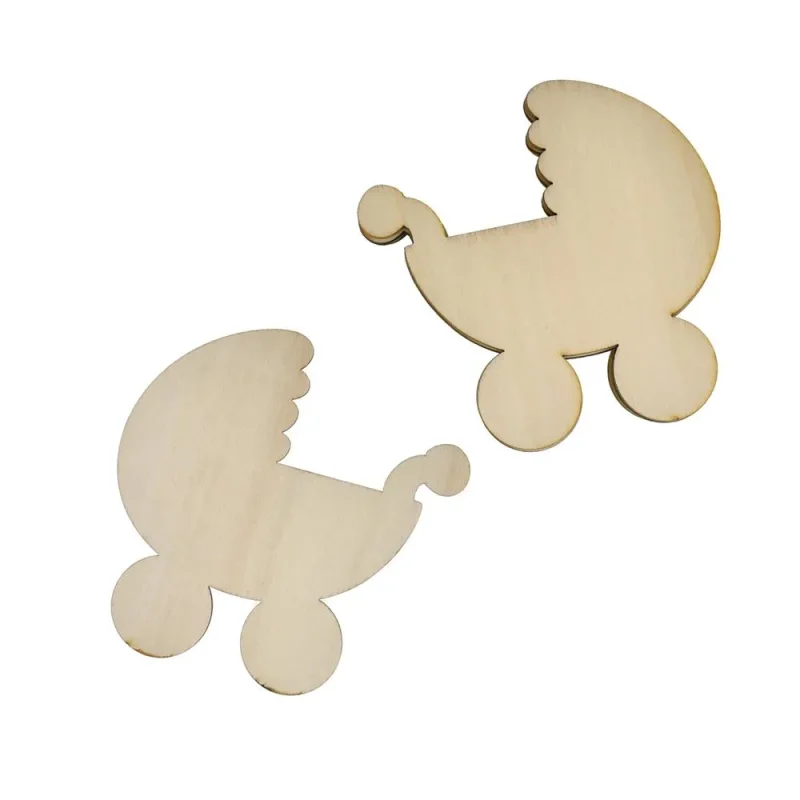 wooden baby stroller cut outs 4 inch 6 piece set