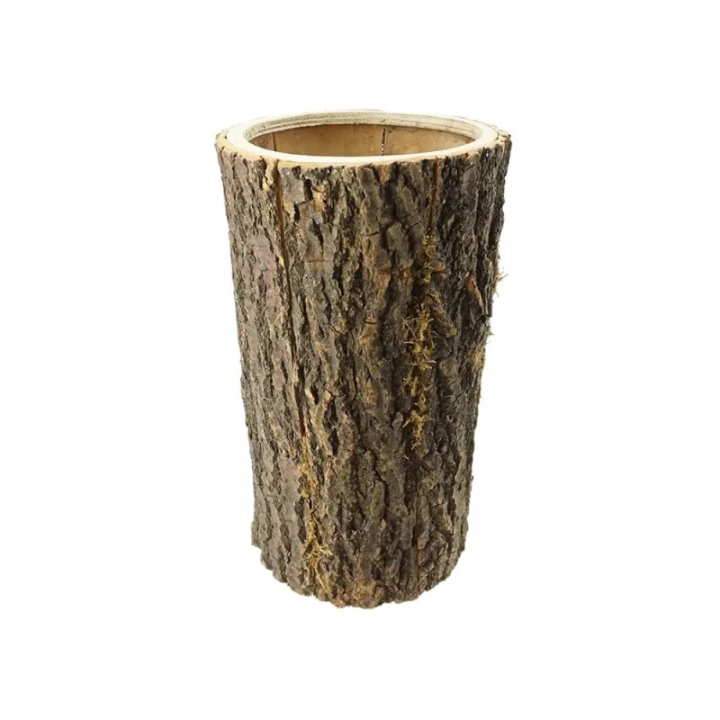 wooden bark planter 15 5 inch natural decor