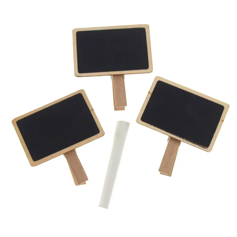 wooden chalkboard clothespins with chalk 3 pack 2 5 inch rectangle