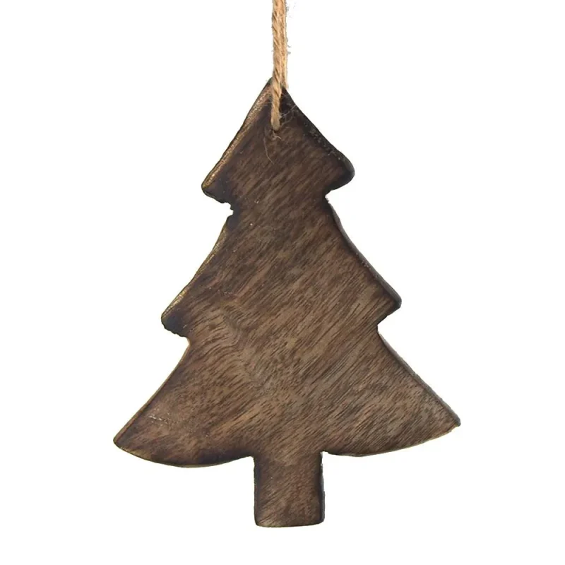 wooden christmas tree ornament 4 5 brown