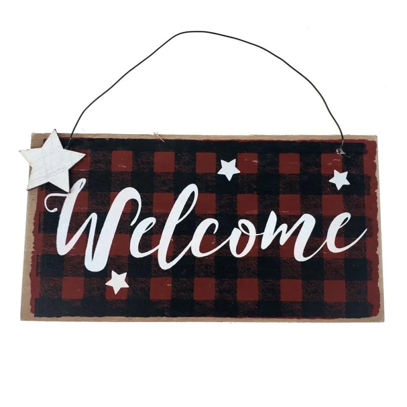 wooden christmas welcome sign 5 3 4 inch