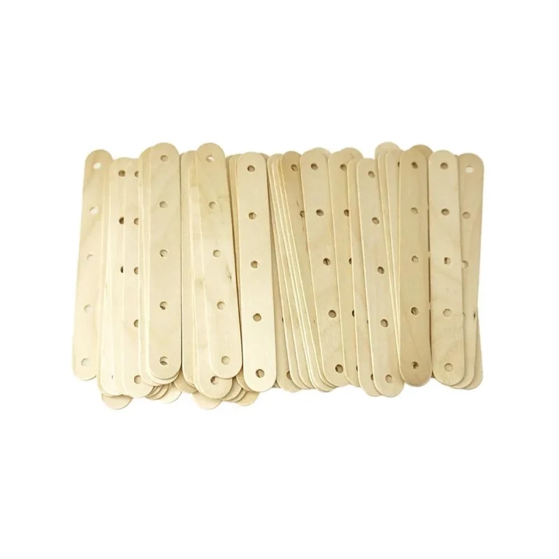 wooden craft sticks with holes 6 natural 50 pack