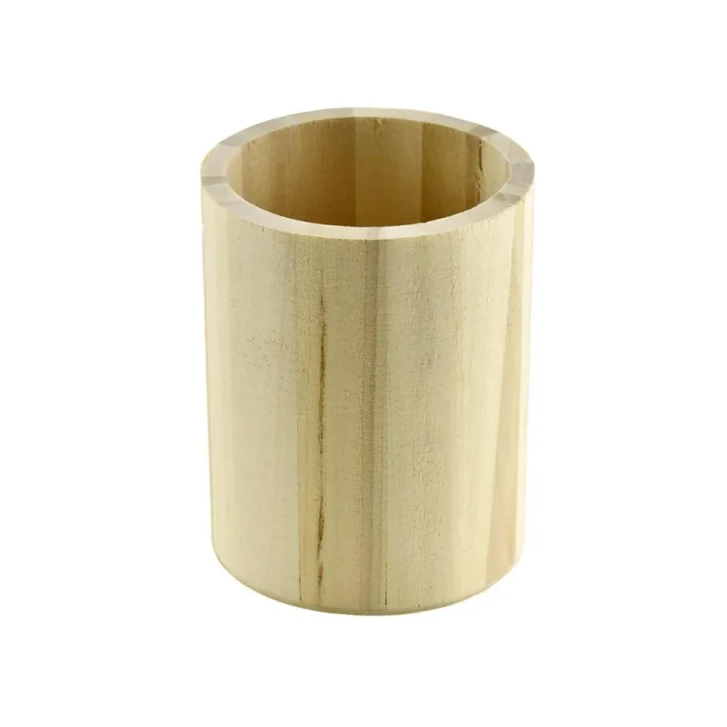 wooden craft storage cylinder 4 inch diy stationary container