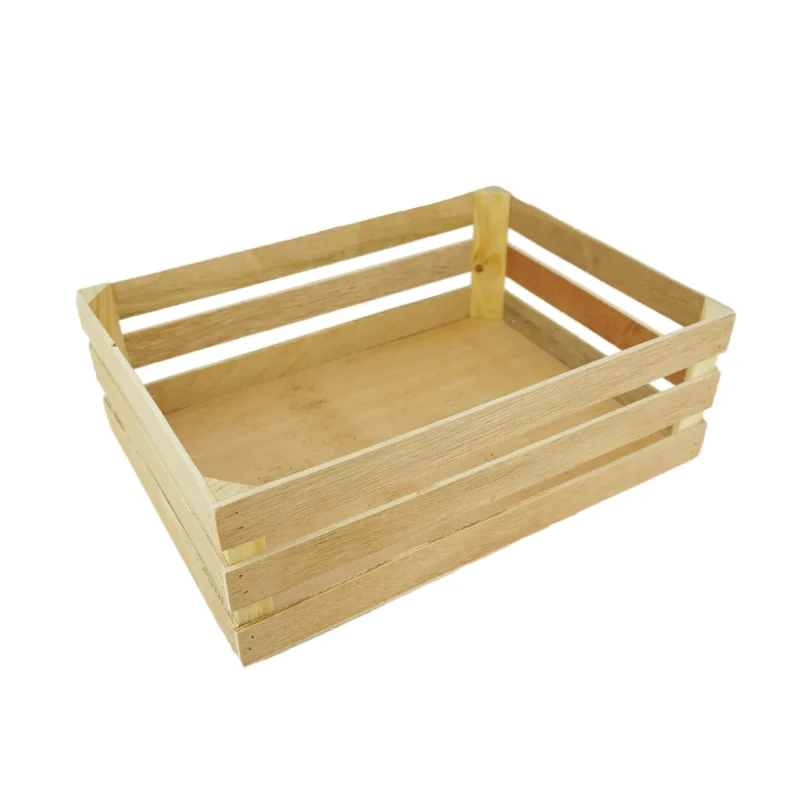 wooden crate decor natural 12 inch