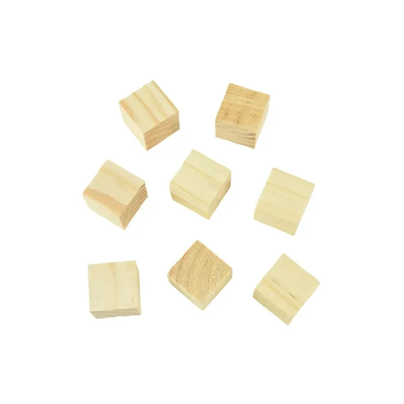 wooden cube blocks 1 inch 8 pack natural wood