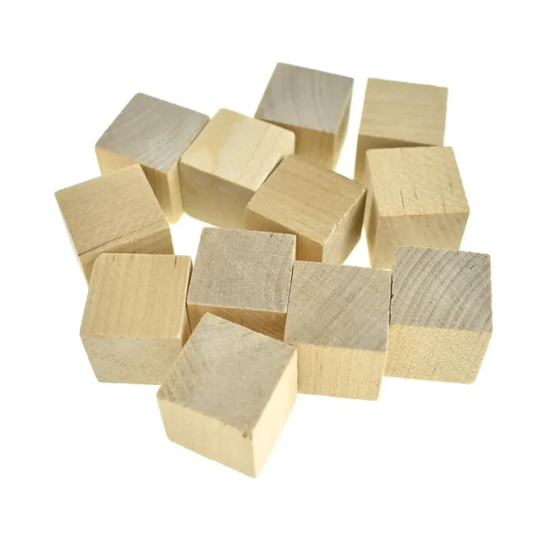 wooden cube blocks 3 4 inch 12 piece set