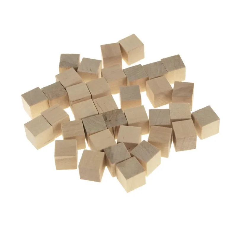 wooden cube blocks natural 5 8 inch 36 piece set