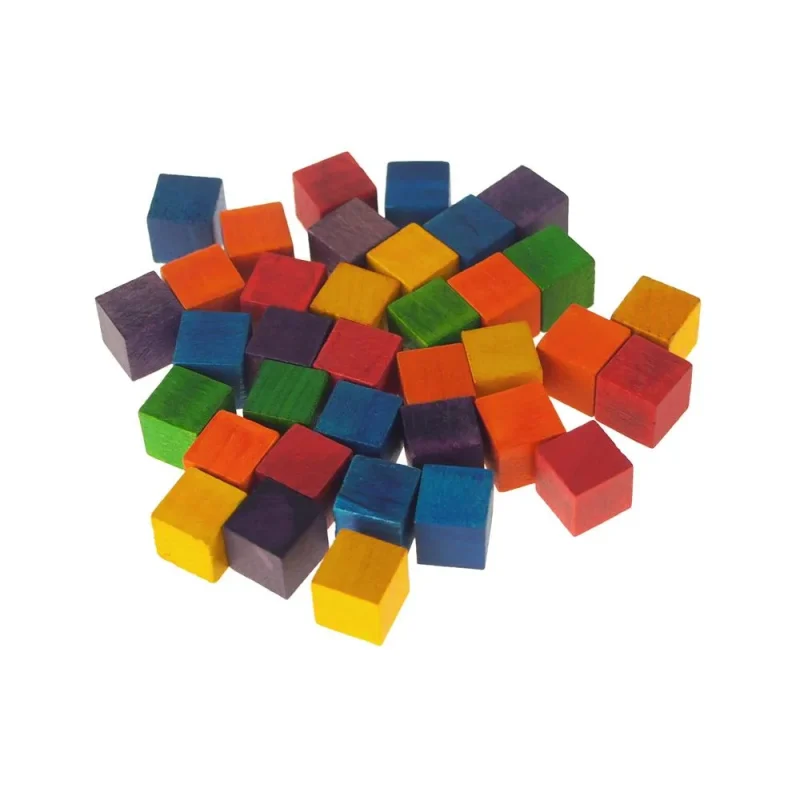 wooden cube building blocks multi color 1 2 inch 36 pack