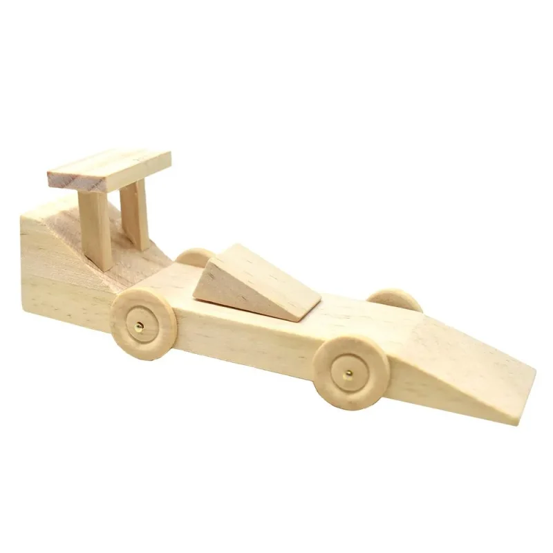 wooden diy race car model kit 15 piece natural