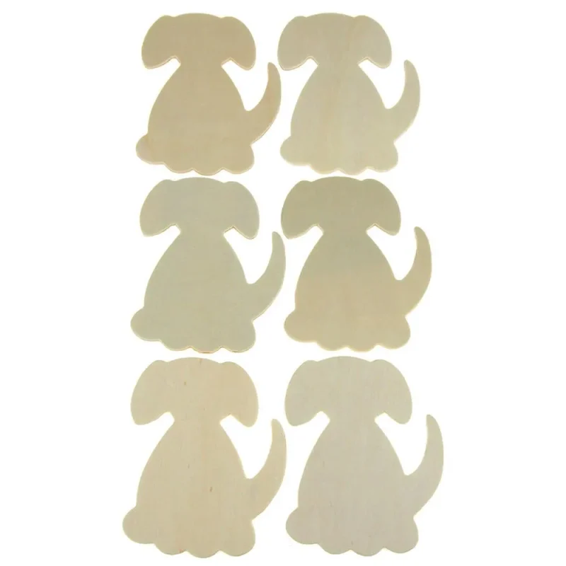 wooden dog laser cut favors 4 5 inch pack of 6