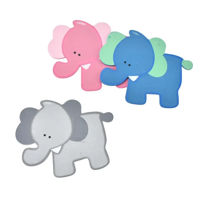 wooden elephant cutouts assorted colors 12 piece set