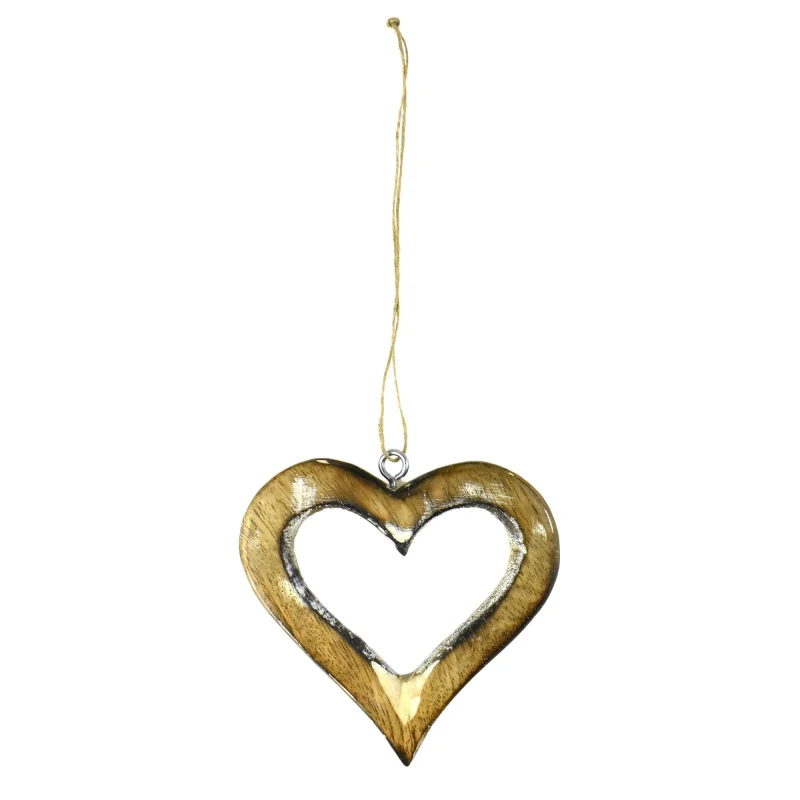 wooden heart christmas ornament 3 75 inch