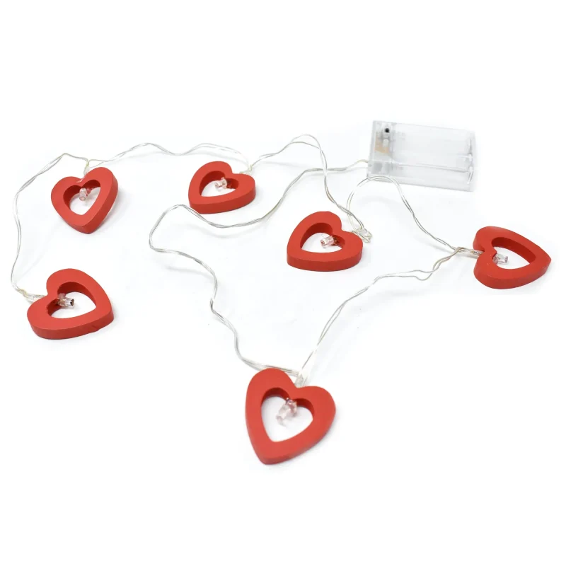 wooden heart string lights 4ft 2 5 inch