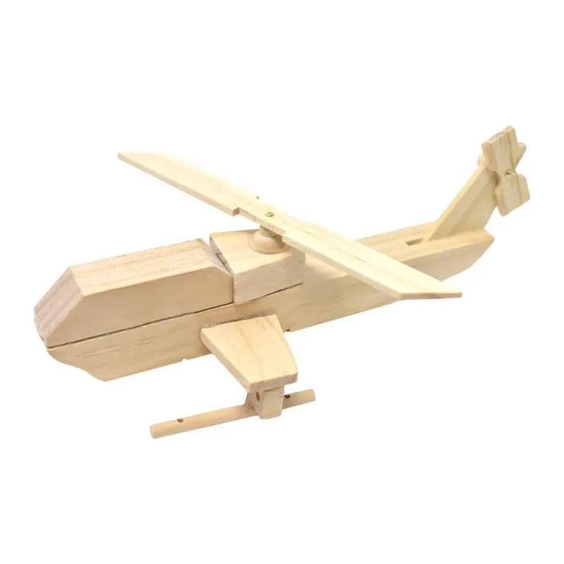 wooden helicopter model kit 34 piece diy craft