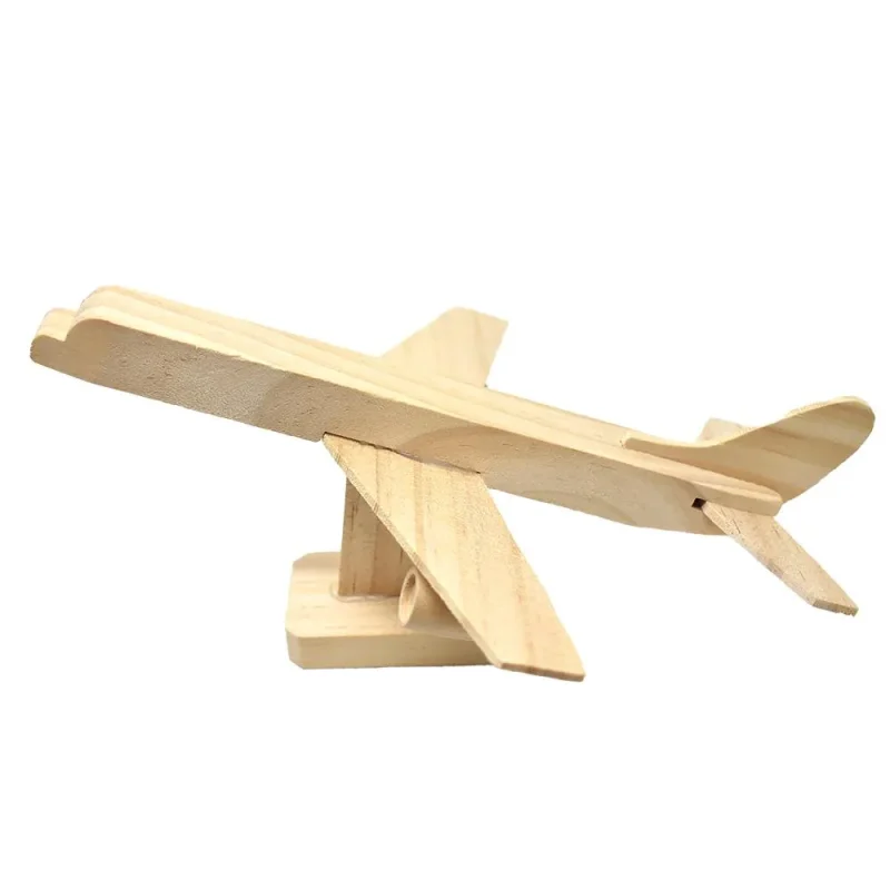 wooden jumbo jet model kit diy 12 piece set natural finish