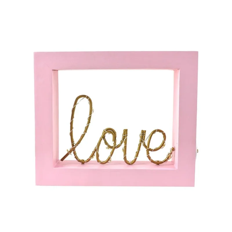 wooden led love light up frame 7 inch