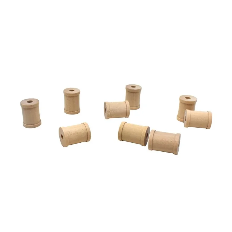 wooden mini craft spools natural 1 inch 25 pack