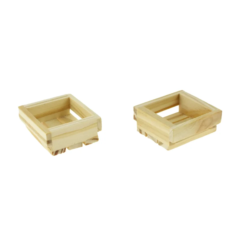 wooden mini slatted crates 1 5 inch set of 2