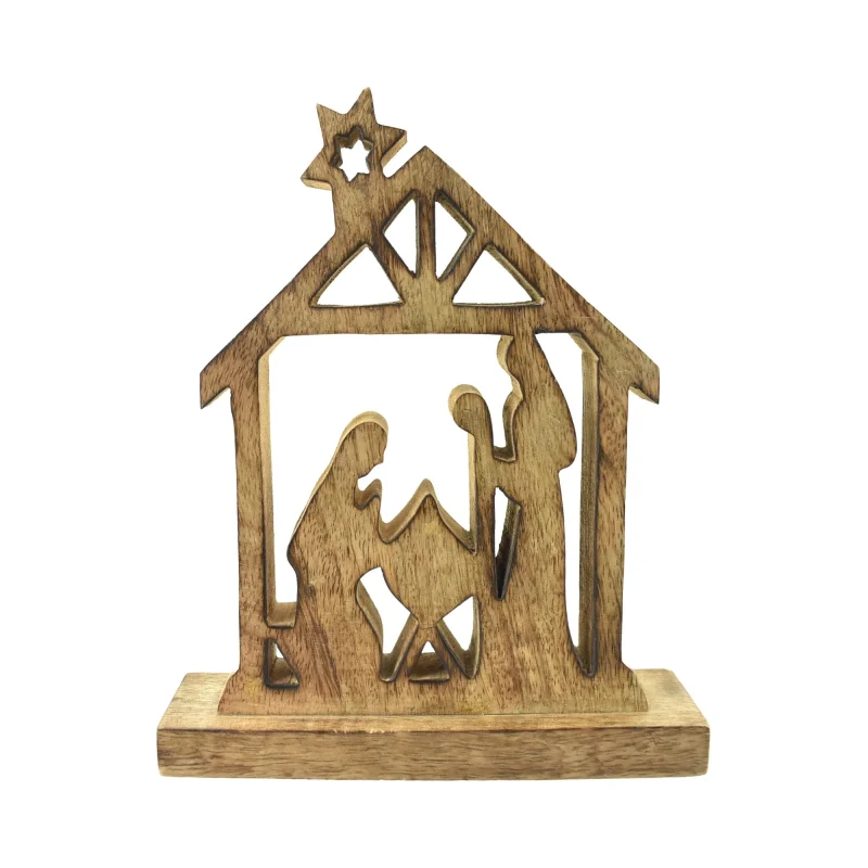 wooden nativity set tabletop decor 8 5 inch eco friendly