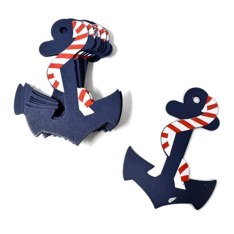 wooden nautical anchor baby favors navy 4 5 inches