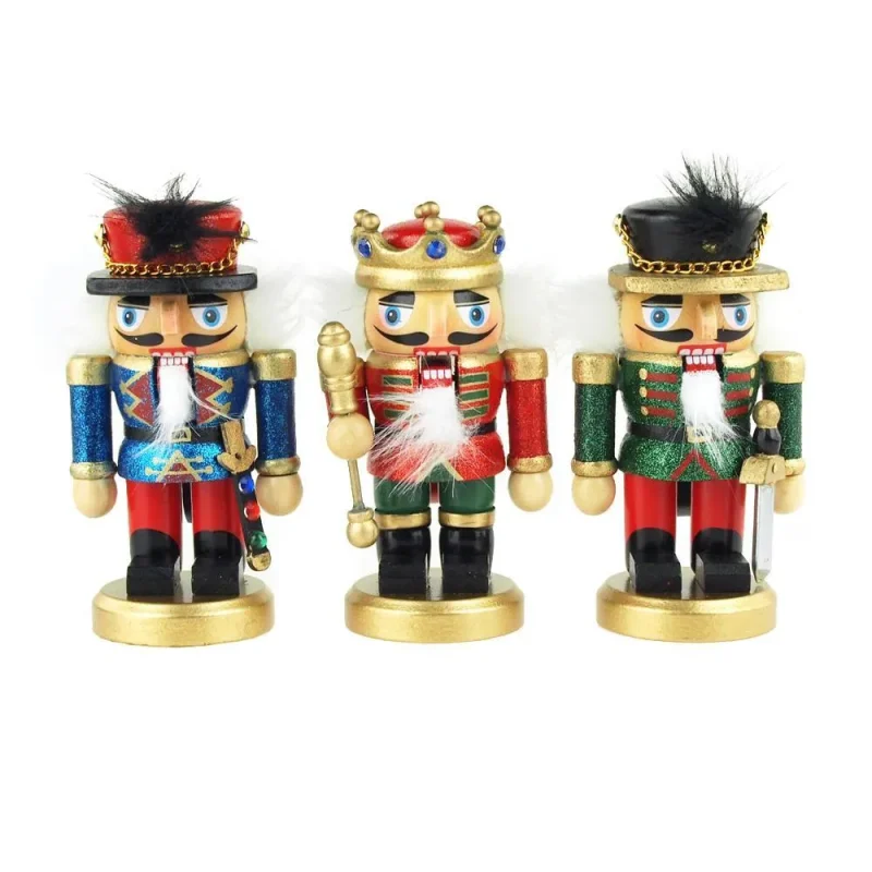 wooden nutcracker king ornaments 5 inch 3 piece set