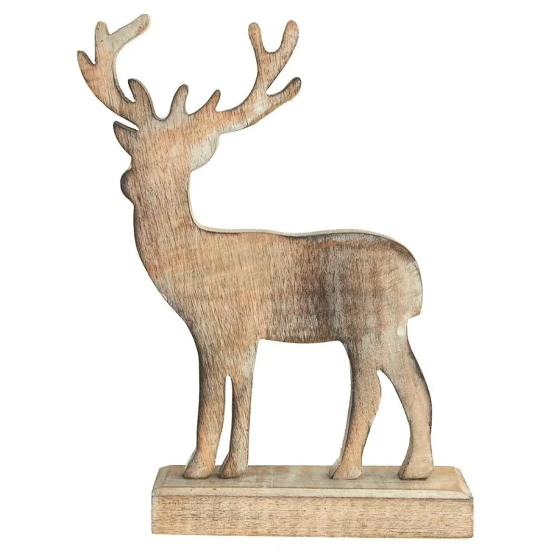 wooden reindeer christmas ornament 8 inch