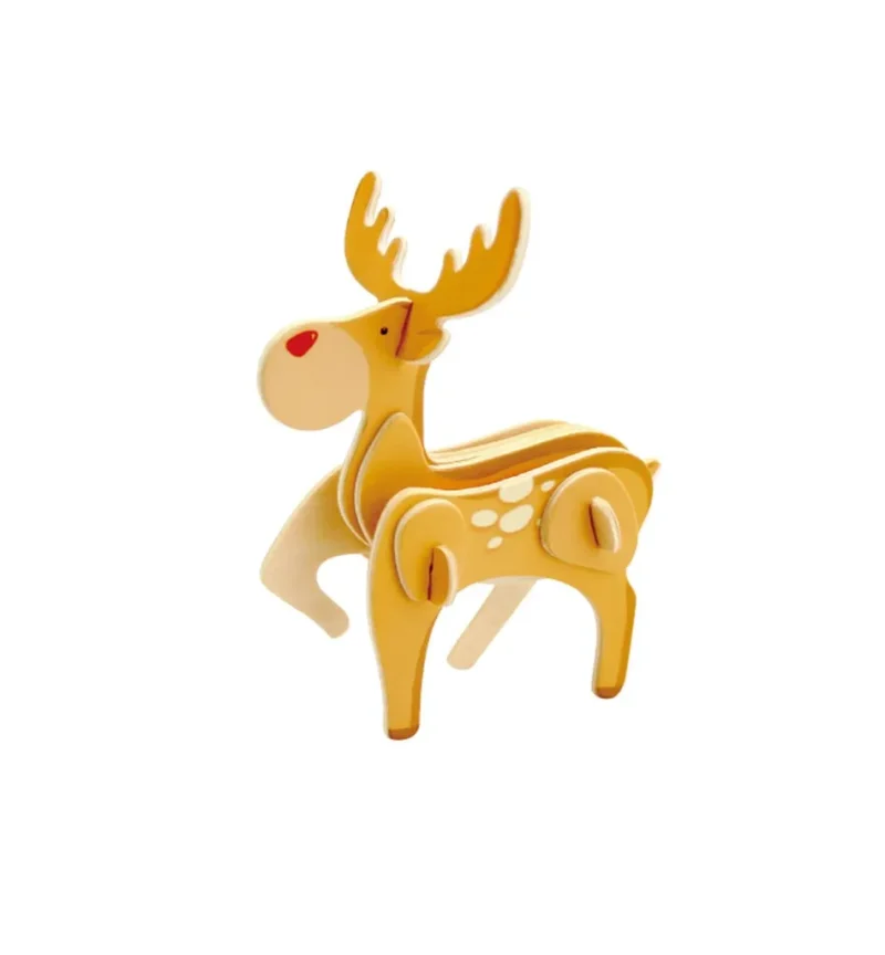 wooden reindeer christmas puzzle 3 5 inch diy craft