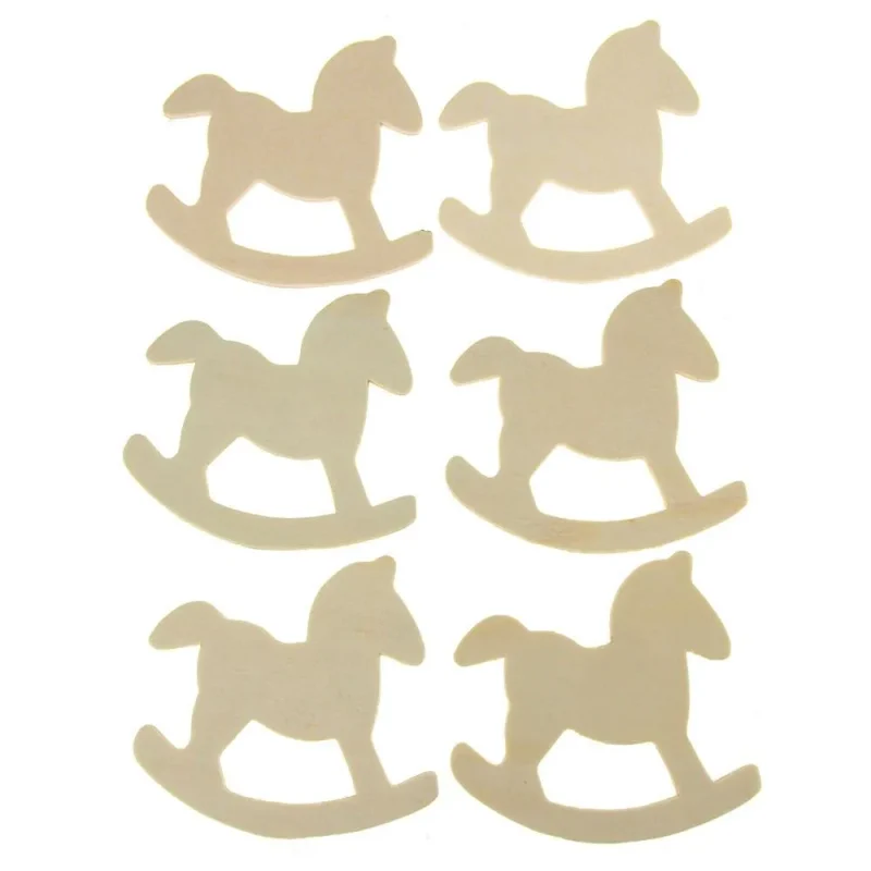 wooden rocking horse favors laser cut natural 3 5 inch set of 6