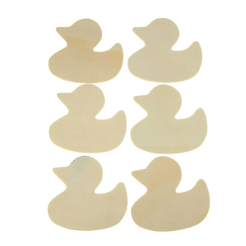 wooden rubber ducky favors natural 3 5 inch set of 6