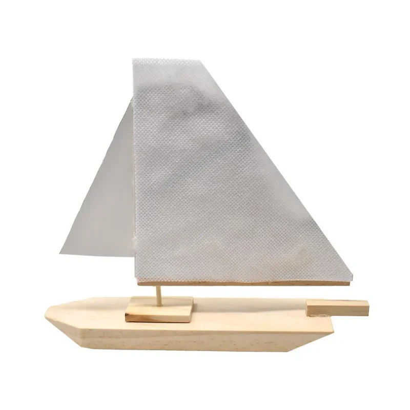 wooden sailboat model kit 14pcs natural finish