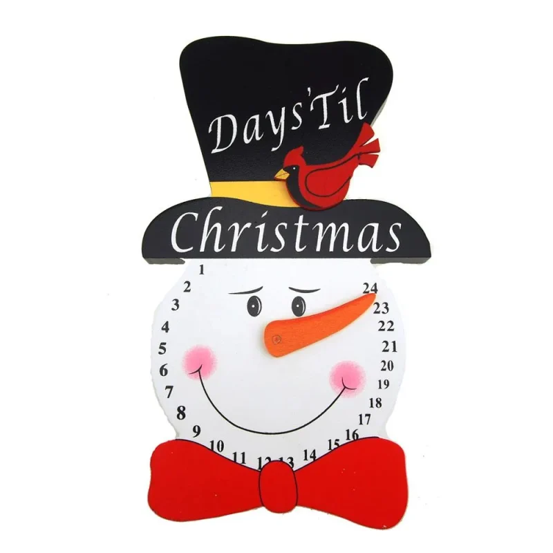 wooden snowman christmas countdown ornament 9 5 inch