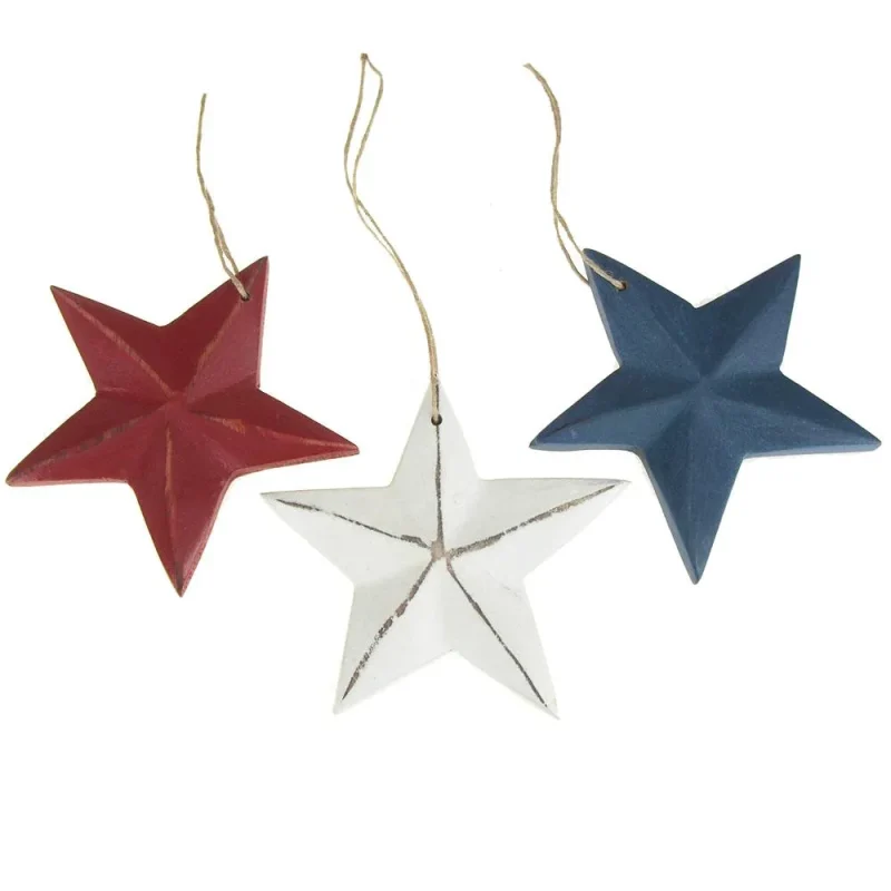 wooden star christmas ornament 3 5