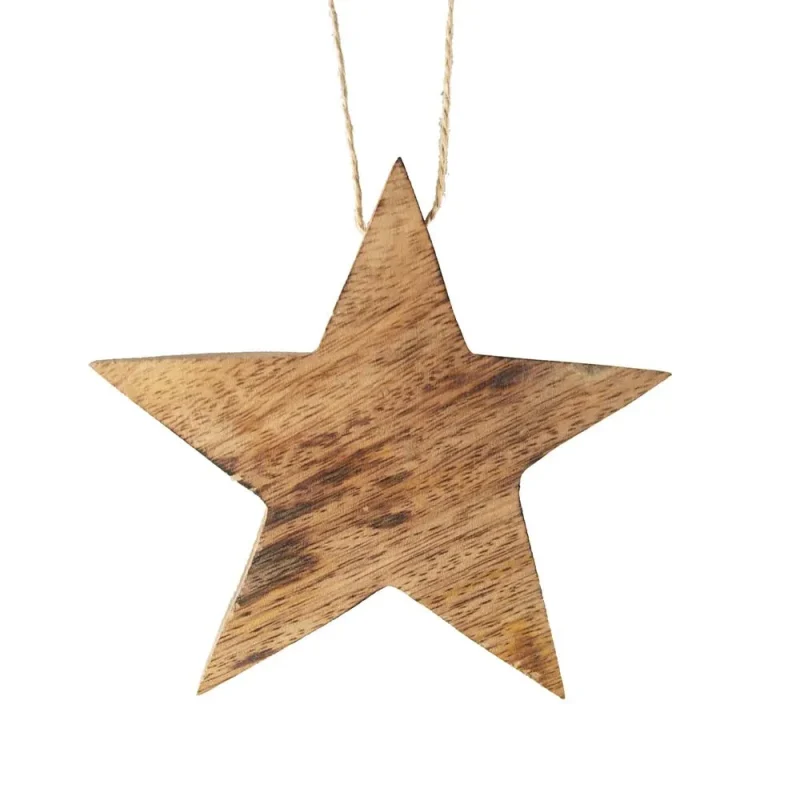 wooden star christmas ornament 4 5 inch