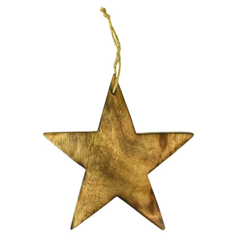 wooden star christmas ornament 6 5 inch natural