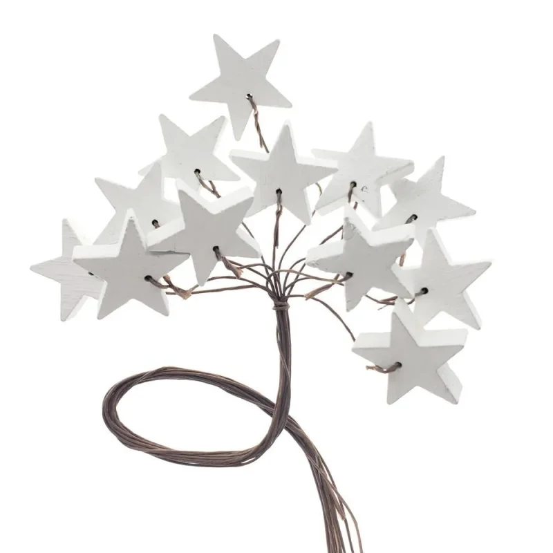 wooden star decor picks white 12 pack 1 1 4 inch