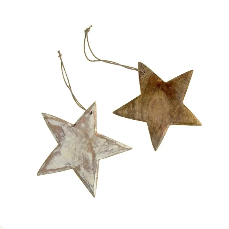 wooden star hanging ornament 5 5 inch for christmas trees