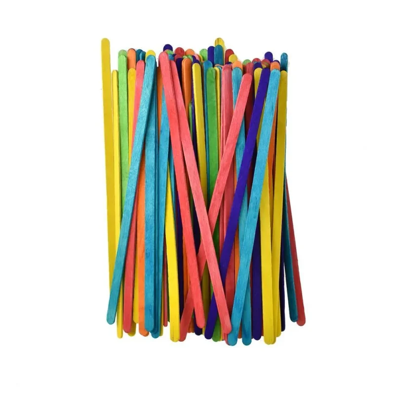 wooden stir sticks assorted colors 7 5 inch 100 pack