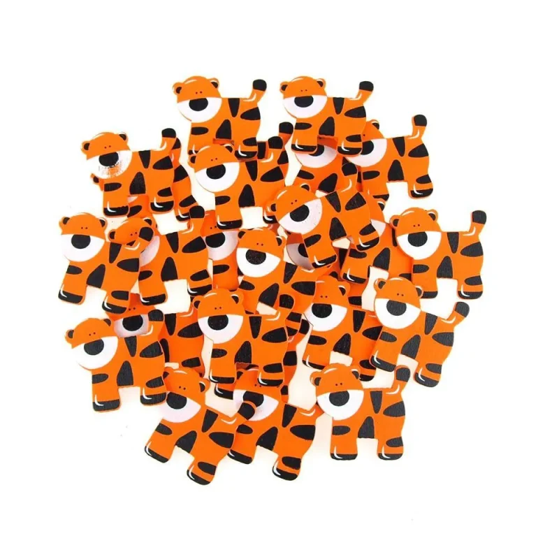 wooden tiger animal baby favors 1 5 inch 25 pack