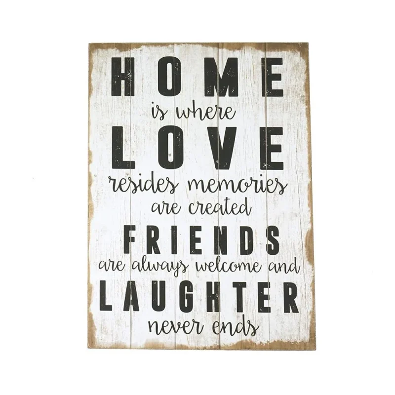 wooden wall art home is where love resides 18 inch