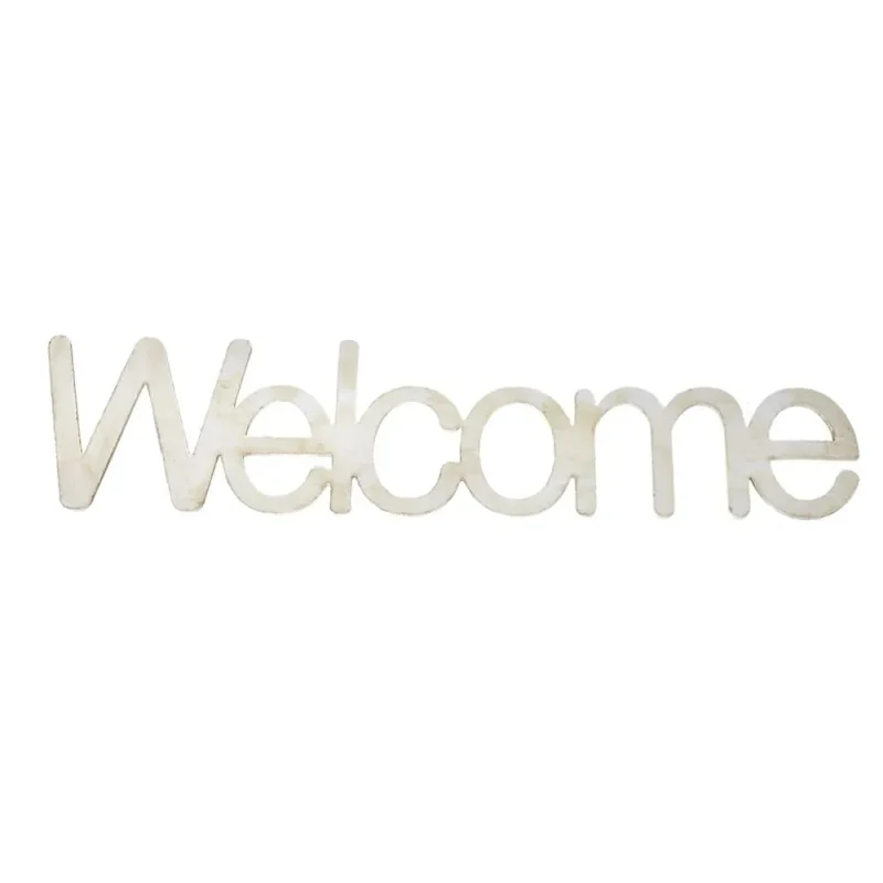 wooden welcome sign cutouts ivory 16 inch set of 6