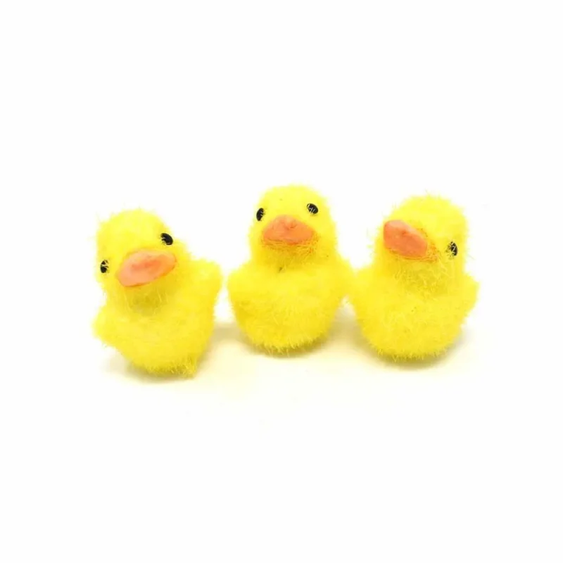 yellow fuzzy mini ducks 3 pack 1 5 inch