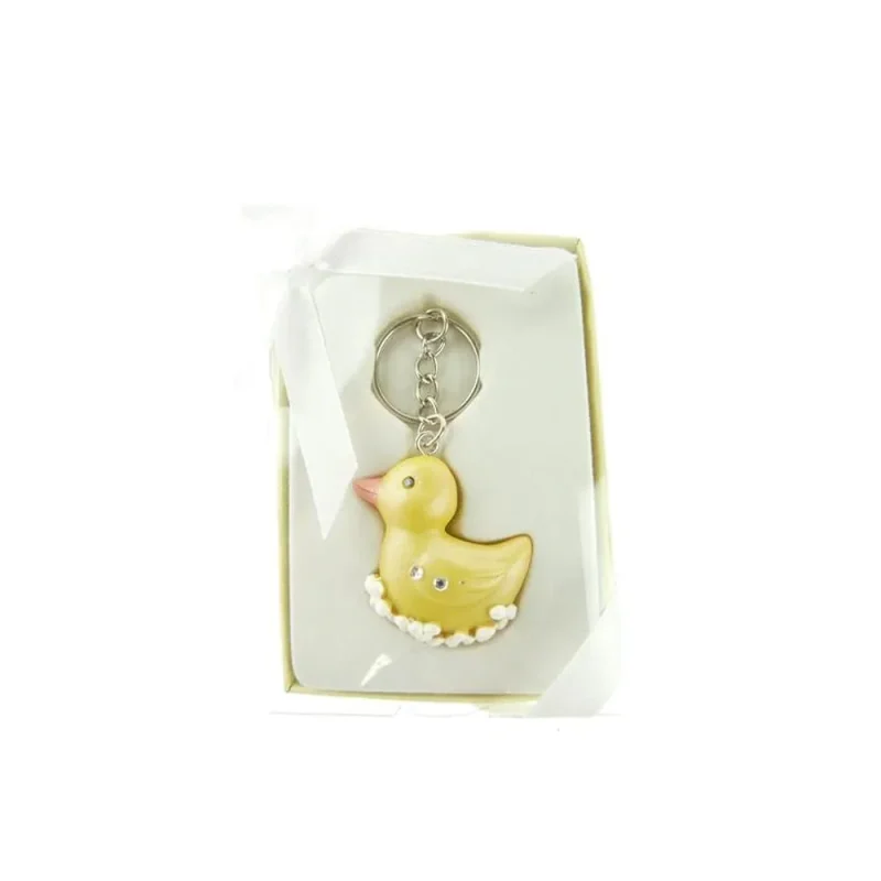 yellow rubber duck keychain favors 4 inch