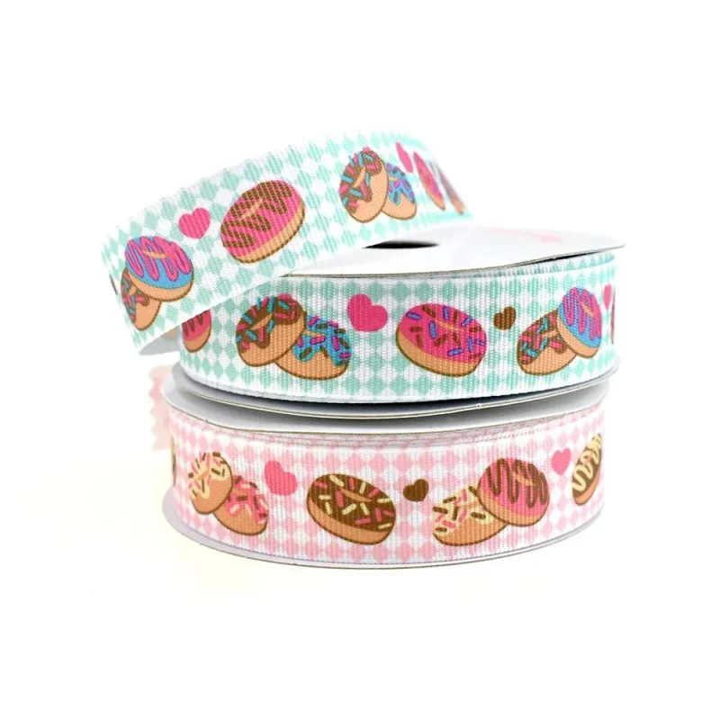 yummy donuts checker grosgrain ribbon 7 8 10yd