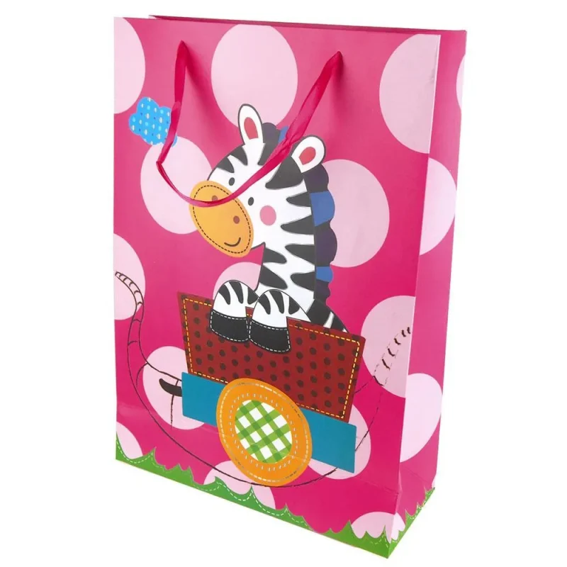 zebra dot baby shower gift bags pink 16 inch