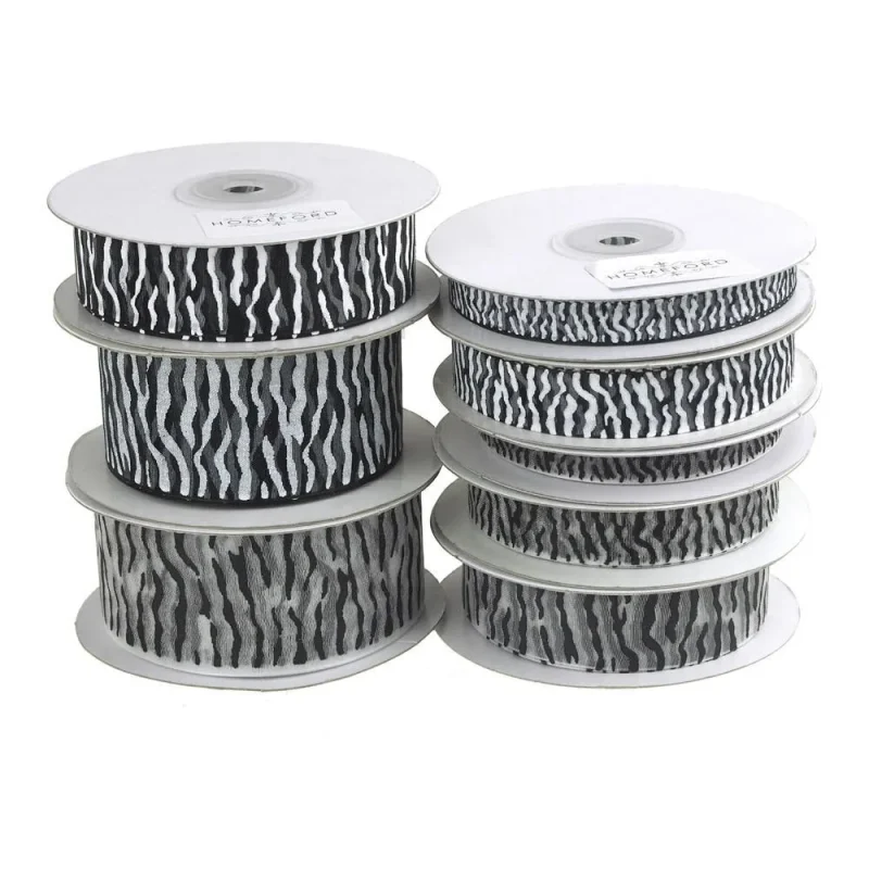 zebra organza sheer ribbon 25 yard roll