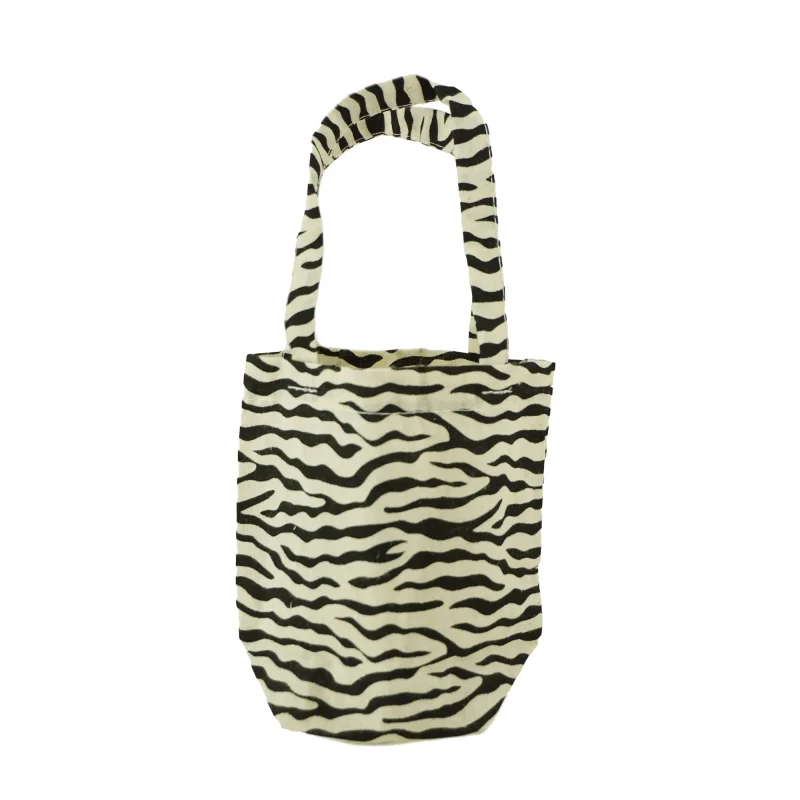 zebra print cotton tote bag 13 x 15